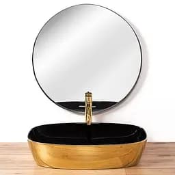 Умивальник Rea Rich 38,5x60,5 black/gold (REA-U9600) - мініатюра 3