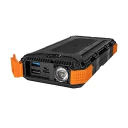 Повербанк з сонячною панеллю 20000mAh Power Bank Kraft KPB-U1830WFCS Orange бездротова зарядка LED-ліхтар (43-00066) - мініатюра 4