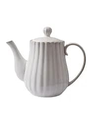 Керамический чайник Lene Bjerre белый рифленый вертикальный дизайн 1150 мл