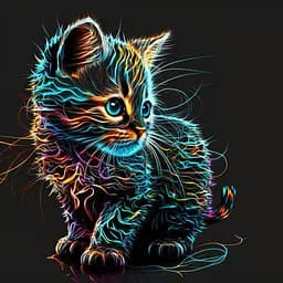 Набор для росписи по номерам Strateg Красочный маленький котенок на черном фоне 40х40 см (AV4040-18)