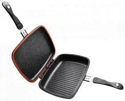 Сковорода гриль с антипригарным покрытием Edenberg EB-8138 двухсторонняя 32х25 см для стейков.
