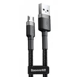 Дата кабель Baseus Cafule USB to MicroUSB Cable 1.5A (2m) (CAMKLF-C) Сірий / Чорний