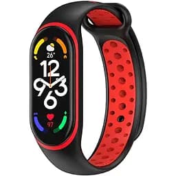 Силиконовый ремешок Sport Xiaomi Mi Band 7/6/5 Black/Red
