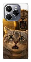 Чохол Demsky Shocked cat and lion для TECNO Spark 20 Pro