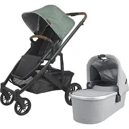 Прогулянкова коляска Uppababy Cruz V2 - GWEN + люлька Uppababy Carrycot-Stella Grey Brushed Melange Silver Frame