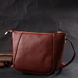Невелика сумка жіноча через плече з натуральної шкіри Vintage 22300 коричнева - мініатюра 8