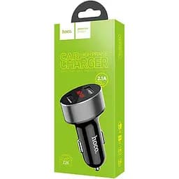 Автомобільний зарядний пристрій Hoco Z26 2USB Display Black/Grey - мініатюра 3