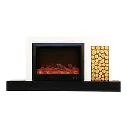 Електричний камін Novela 1500Вт Bluetooth звук потріскування дров White/Black (10080113)