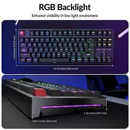 Клавіатура Keychron C3 Pro V2 87Key K pro Red USB-A QMK Hot-swap 8K EN/UKR RGB Black (C3PX-H1-UA) - мініатюра 7