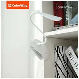 Настільна лампа ColorWay LED Flexible & Clip with built-in accumulator 500mAh (CW-DL04FCB-W) - мініатюра 2