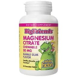 Дієтична добавка Natural Factors Magnesium Citrate 50 мг 60 таблеток Bubble Gum