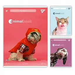 Набір зошитів для записів А4 Yes Animalbook 48 аркушів в клітку 3 шт. (682002)
