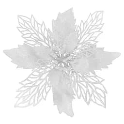 Ялинкова іграшка MIS LT Квітка Різдвяник 17х17х4 см білий