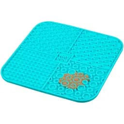 Миска-килимок для собак та котів Waudog Silicone для злизування 190х190х10 мм блакитний - мініатюра 4