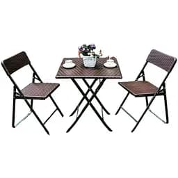 Садовий набір Spring Fun RATTAN BROWN стіл 61.5 см + 2 крісла для тераси