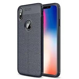Чохол-накладка iPaky TPU Litchi Stria Series Case Apple iPhone X/XS Blue