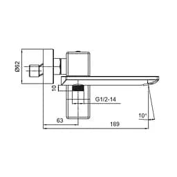 Змішувач для ванни з коротким зливом Koer KB-41010-05 KR3485 Чорний матовий - мініатюра 2