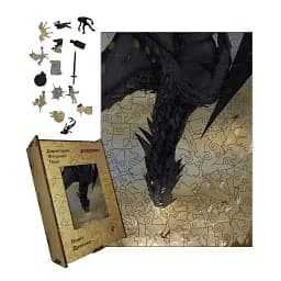 Дерев'яний фігурний пазл Політ Дракона, А1, Картонна коробка 500+ елементів