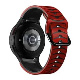 Ремінець для Samsung Galaxy Watch 6 40mm 6 44mm - червоно-чорний ширина кріплення 20мм силікон Watchbands Scales (W35-3W432432) - мініатюра 2