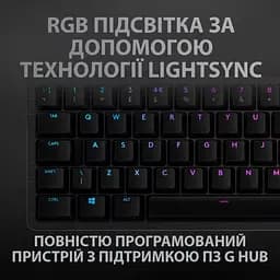 Клавiатура Logitech G512 Carbon Lightsync RGB Mechanical with GX Brown switches Black (920-009352) - мініатюра 7
