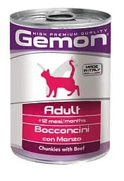 Вологий корм Gemon Cat Wet для дорослих кішок з яловичиною 415 гр