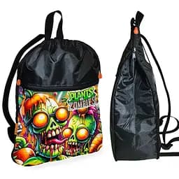 Рюкзак-мешок для обуви,спортивной формы Растения Против Зомби детская сумка для сменки с расширителем (01371)