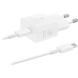 Мережевий зарядний пристрій Samsung White, 25W + кабель USB Type-C (EP-T2510XWEGEU)