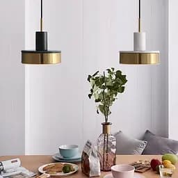 Черный мраморный подвес с латунным корпусом Ø 20 см | Line F | Арт. SC8/1 BK