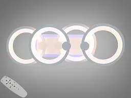 ЛЕД люстра кільця з пультом, дімером, підсвічуванням, 65W, біла