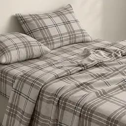 Простирадло Cosas на резинці фланель 80х160 sand tartan, бежевий (Flannel_SandTartan_80x160x20) - мініатюра 2