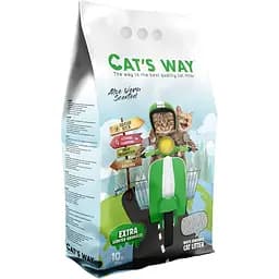 Бентонітовий наповнювач для котячого туалету Cat's Way, алое вера, зелені гранули, 10 л
