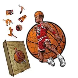 Пазл деревянный Майкл Джордан, А1, Картонная коробка 500+ элементов