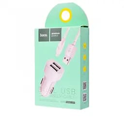 Автомобільний зарядний пристрій Hoco Z2A two-port Car charger set with Micro cable 2USB 2.4A Білий - мініатюра 2