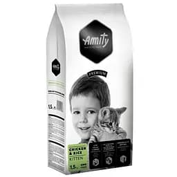 Корм для котів AMITY Kitten 1,5 кг повсякденний для кошенят, з куркою та рисом