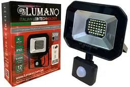 Прожектор с датчиком движения 30Вт LU-TURBO-S30 6500K IP65 LUMANO