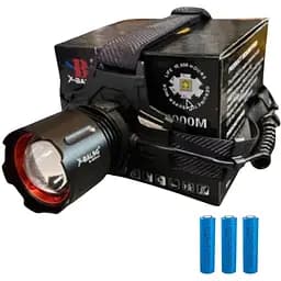 Мощный яркий аккумуляторный налобный фонарь на 3 аккумулятора на голову для рыбалки Powerbank X-Balog-8070