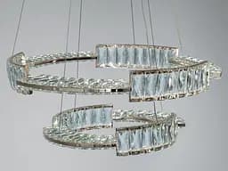 Ефектна кришталева підвісна LED-люстра в золотом для вітальні Diasha 552/600+400G, 126W, 6930 lm - мініатюра 5