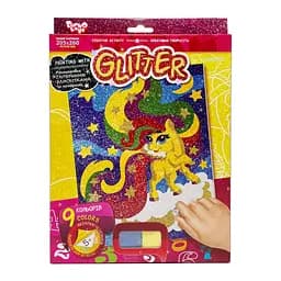 Набор для творчества, раскраска глиттерными блестками по номерам, мини, Danko Toys
