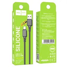 Кабель Hoco X101 Assistant silicone charging data cable Micro Чорний - мініатюра 2