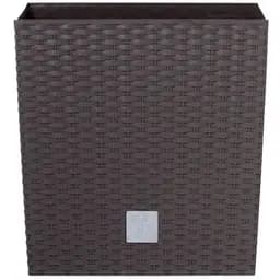 Горщик для квiтiв Prosperplast Rato квадратний низький, з вкладишем 2 в 1, 225 мм, коричневий (70893-440)