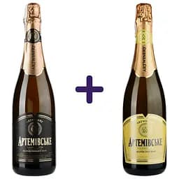 Вино игристое Артемовское белое полусладкое 10-13.5% 0.75 л + Вино игристое Артемовское белое полусухое 10-13.5% 0.75 л 