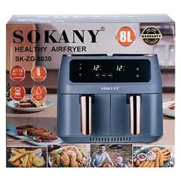 Аерофритюрниця безмасляна Sokany SK-ZG-803 8л електрична з сенсорним керуванням, таймер 2800Вт - мініатюра 8