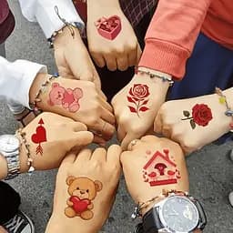 Набір тимчасових тату Любов № 1 Love-tattoo-mini-set-1-10, 12 х 7 см 10 шт - мініатюра 2
