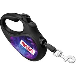 Повідець-рулетка для собак Waudog R-leash, малюнок "NASA21", S, до 15 кг, 5 м, світловідбиваюча стрічка чорний - мініатюра 4