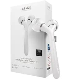 Електронний звуковий ролик для обличчя та тіла GESKE Sonic Facial & Body Roller 4 в 1 білий