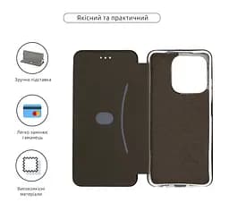 Чехол-книжка для TECNO Spark 10 4G (KI5q), G-Case, черный, кожаный чехол-книжка из экокожи (PU) и TPU, с магнитом, с подставкой и вместительным кардхолдером, противоударный, защита всего корпуса, ArmorStandart (ARM68951) - мініатюра 3