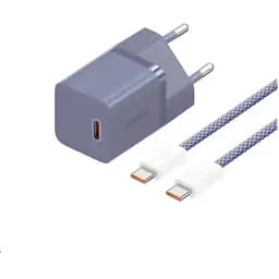 Мережевий зарядний пристрій Baseus GaN5 Fast Charger (mini) 1C 30 W EU Cable Type-C to Type-C 1m P10110902523-00