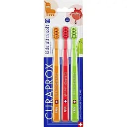 Набір дитячих зубних щіток Curaprox Ultra Soft d 0,09 мм 3 шт.