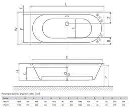 Ванна акрилова Radaway Melisa 180х80 окремо стоїть з ніжками + сифон (WA1-62-180x080S) - мініатюра 2