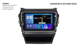 Штатна автомагнітола EasyGo M9-3-32-B-HSFE QLED Hyundai Santa Fe, iX-45 2012-2018